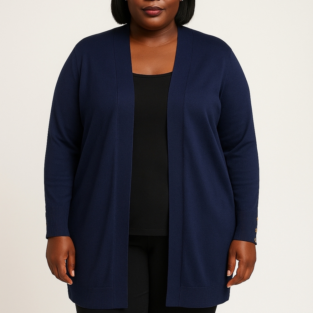 Madison Deep Blue Open Front Cardigan